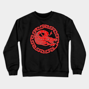 A Red Dragon In Clouds Crewneck Sweatshirt